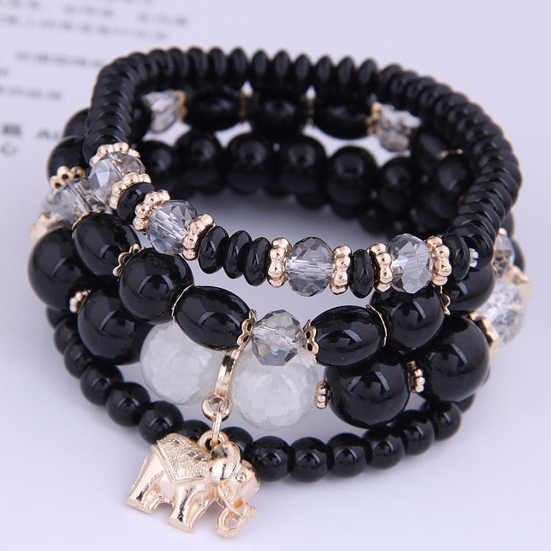 Korean Bohemian Multicolor Crystal Beads Rope Bracelets