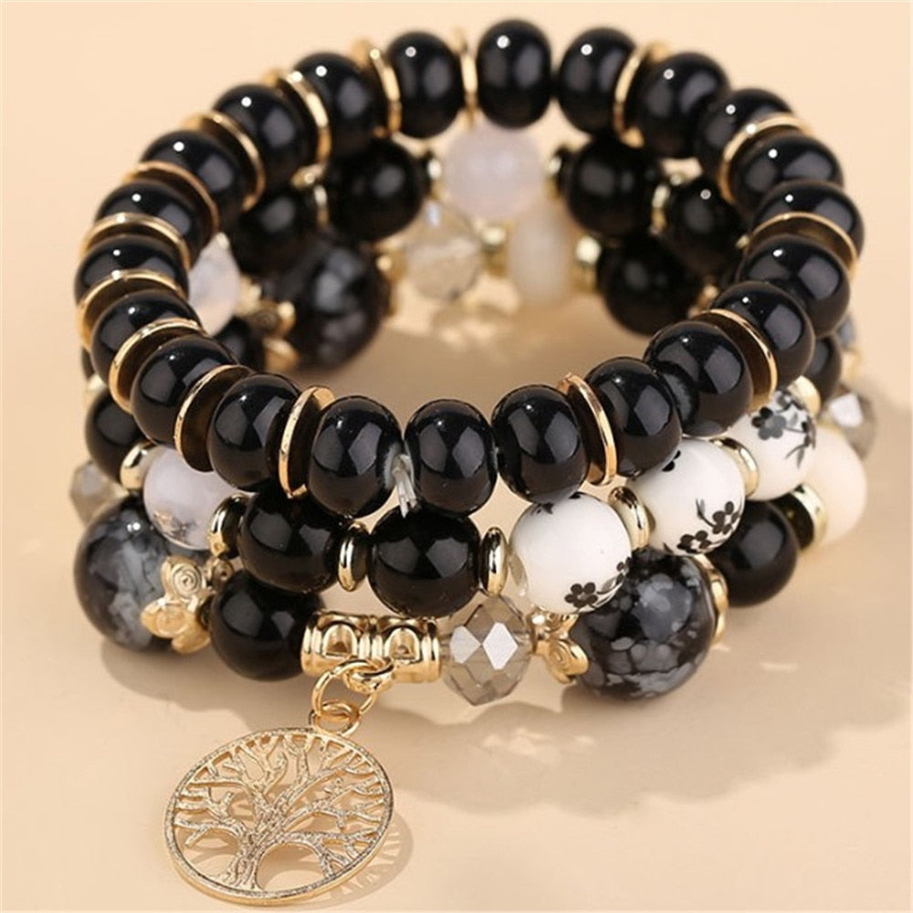 Korean Bohemian Multicolor Crystal Beads Rope Bracelets