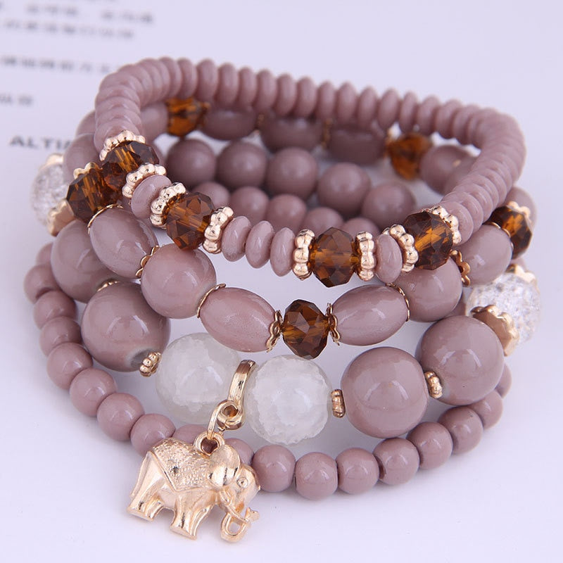 Korean Bohemian Multicolor Crystal Beads Rope Bracelets