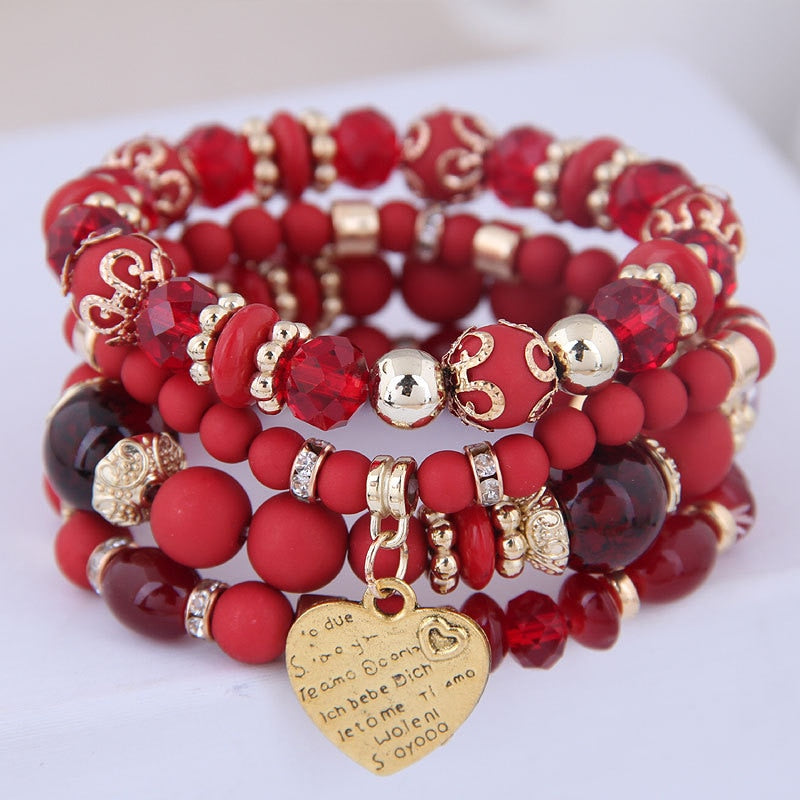 Korean Bohemian Multicolor Crystal Beads Rope Bracelets